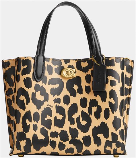 coach willow leopard print tote.